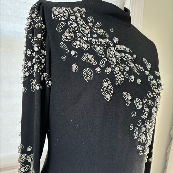 T&Y Senti Embellished Long Sleeve Maxi Dress in Black - Picture 7 of 11